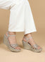 Kanzo Women's Embellished Wedge Heel Sandals – Stylish Ankle Strap Platform Sandals