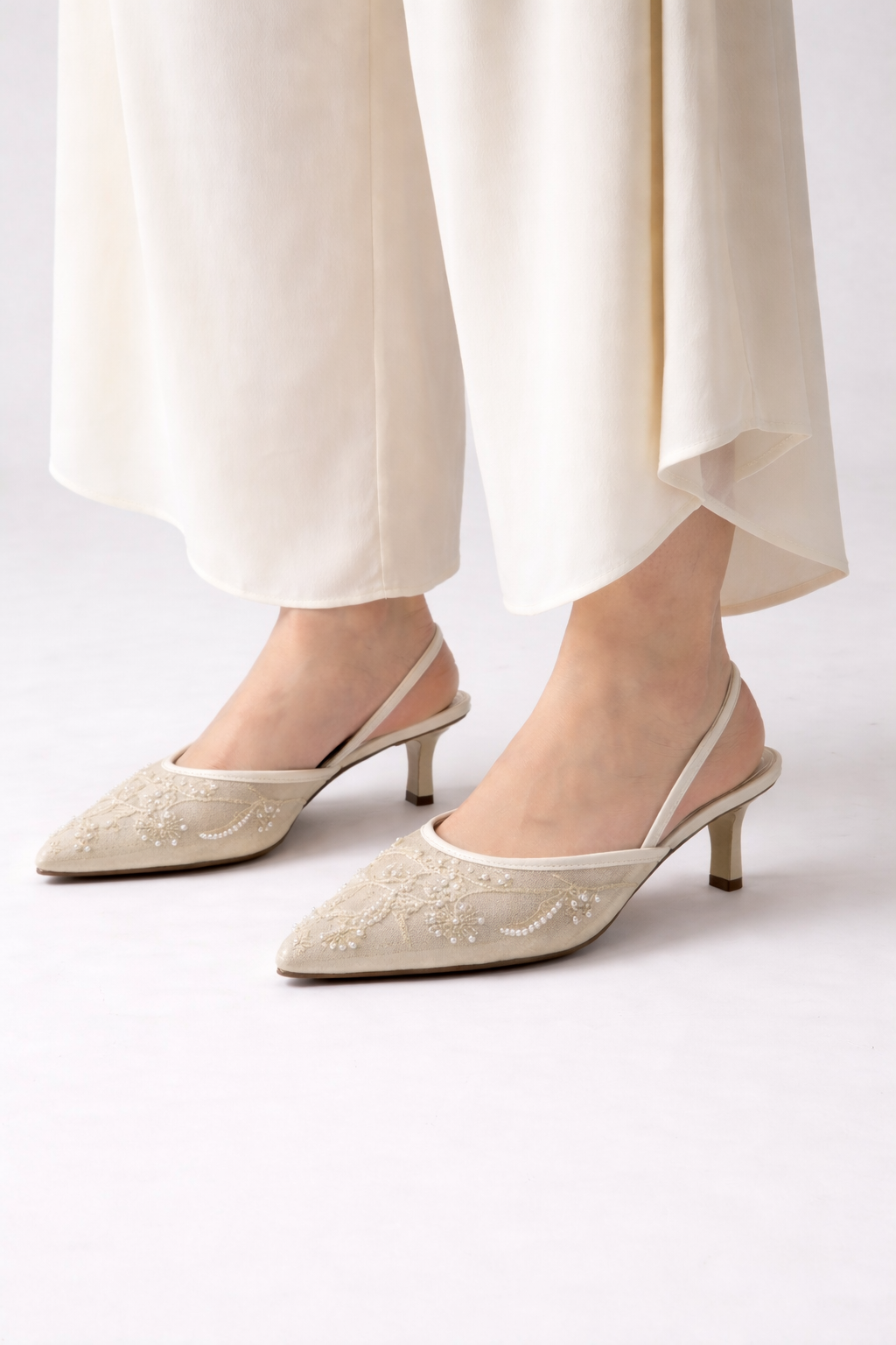 Pearl Bloom Pointed Mules Secondary image