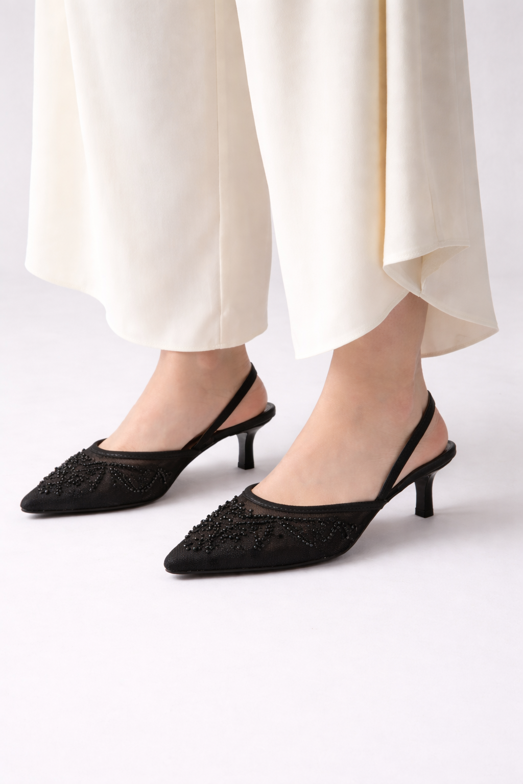 Pearl Bloom Pointed Mules Main image